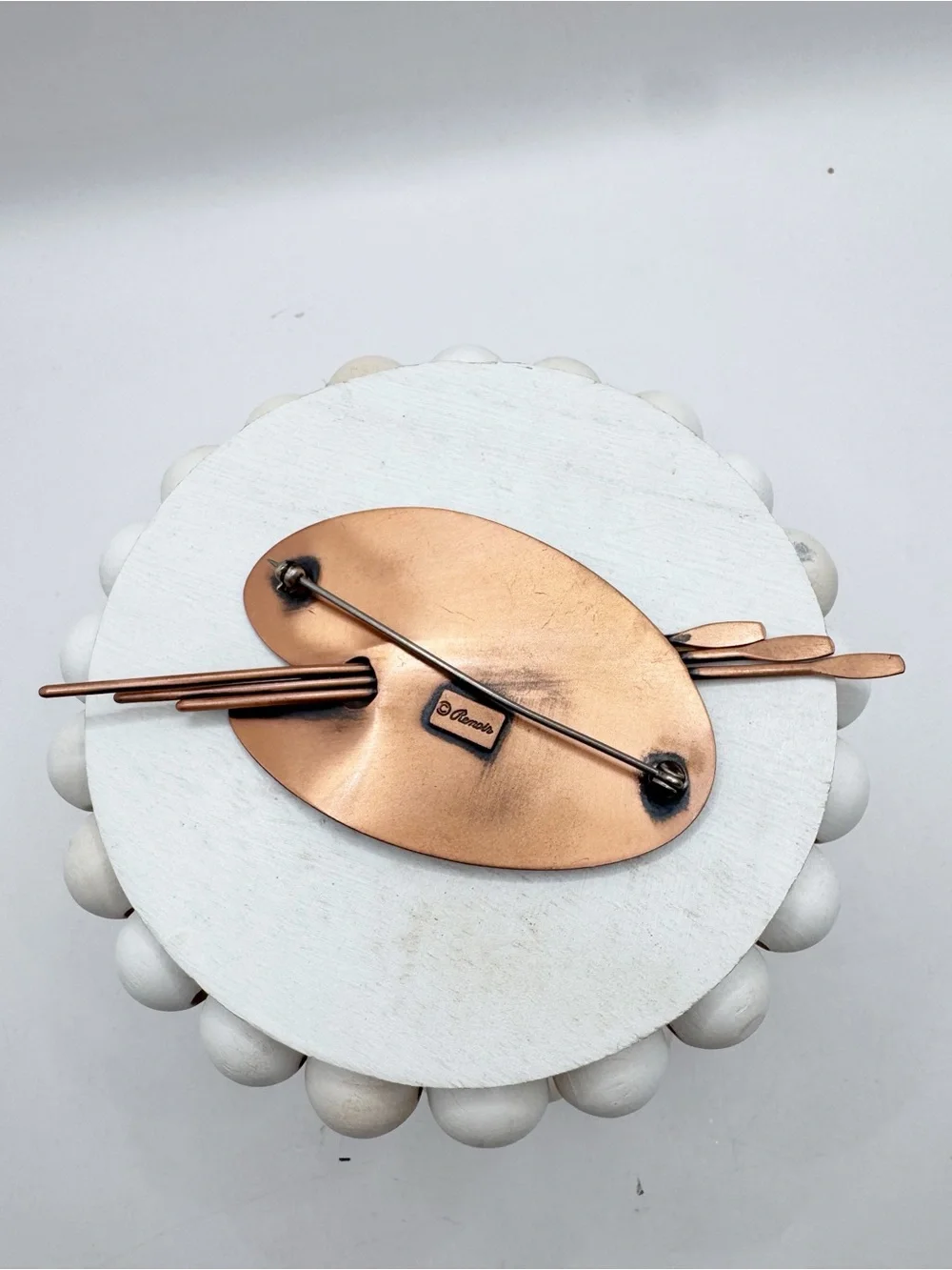Renoir vintage copper artist’s palette large brooch pin